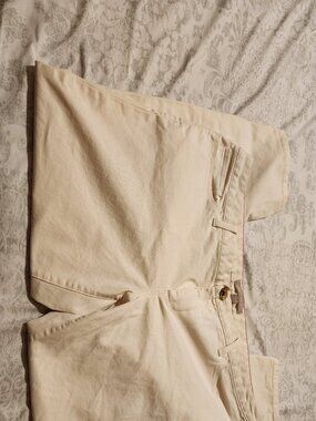 Banana Republic Women's Ivory Straight Leg Jeans Size 31 Mid-Rise Stretch Denim